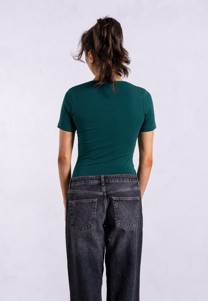 Organic Cotton Crew T-Shirt, Evergreen from Not Basics