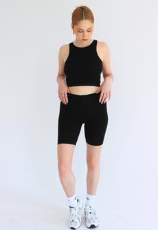 Organic Cotton Cycling Shorts, Black via Not Basics