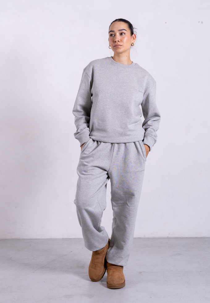 Organic Cotton Sweatsuit Set, Light Grey Marl from Not Basics