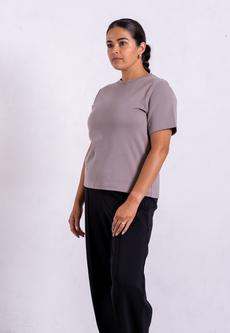 Organic Cotton Relaxed Fit T-Shirt, Mushroom via Not Basics