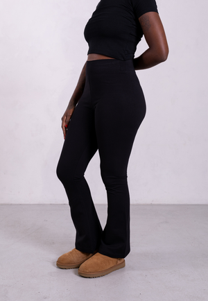 Organic Cotton Flared Leggings, Black from Not Basics