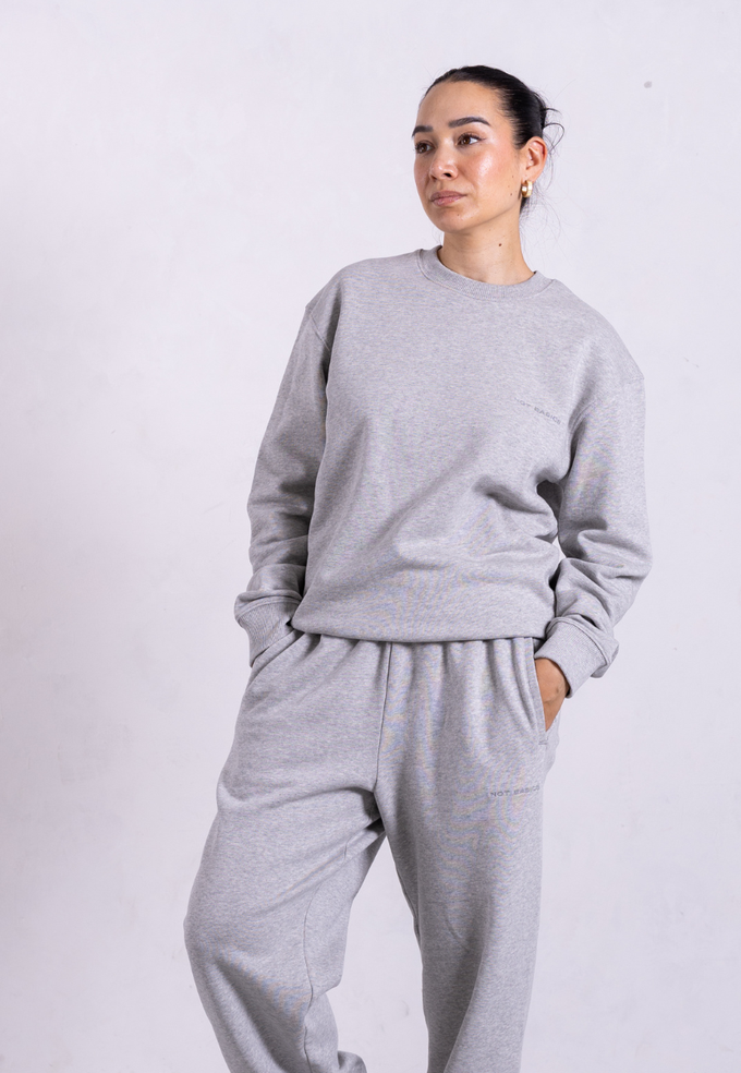 Organic Cotton Sweatshirt, Light Grey Marl from Not Basics