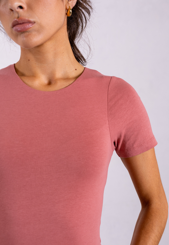 Organic Cotton Crew T-Shirt, Pink Rose from Not Basics