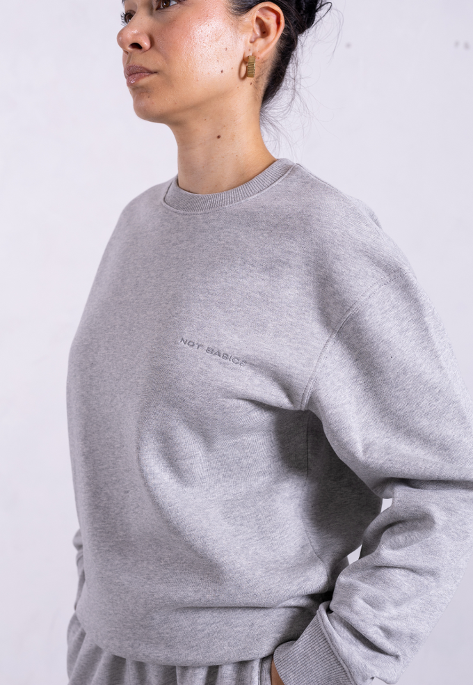 Organic Cotton Sweatshirt, Light Grey Marl from Not Basics