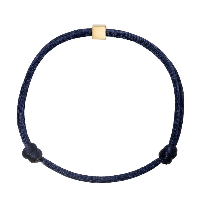 Solid as a Block armband goud ~ donkerblauw from Nowa