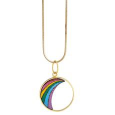 Rainbow Recycled Wood Gold Necklace via Paguro Upcycle
