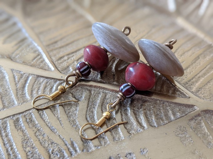 Noble pearl earrings made of glass, stone, brass "Happy Marrakech" from PEARLS OF AFRICA