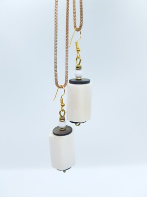 Noble pearl earrings made of glass, stone, brass "Happy Marrakech" from PEARLS OF AFRICA