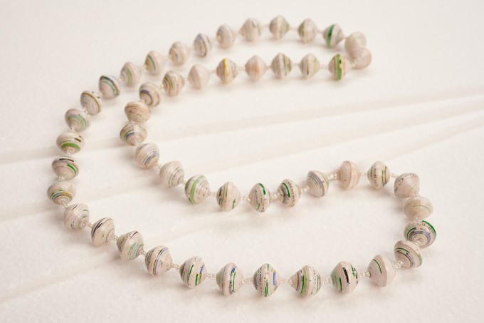 Long necklace with paper beads "Acholi Coco" from PEARLS OF AFRICA