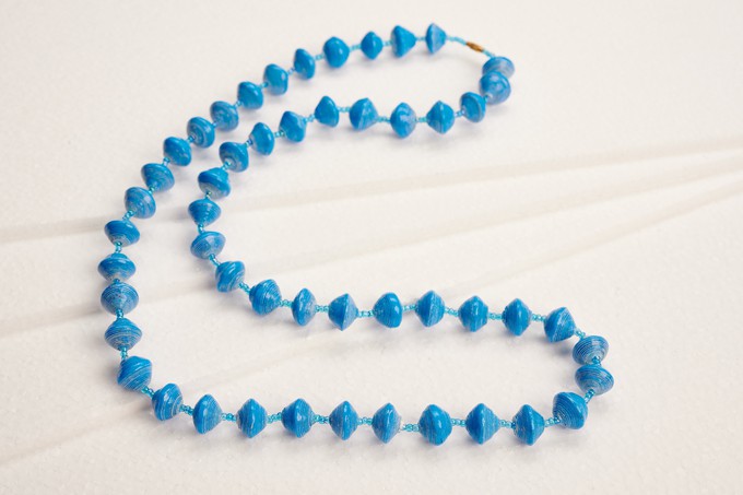 Long necklace with paper beads "Acholi Coco" from PEARLS OF AFRICA