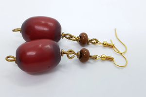 Noble pearl earrings made of glass, stone, brass "Happy Marrakech" from PEARLS OF AFRICA