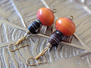 Noble pearl earrings made of glass, stone, brass "Happy Marrakech" from PEARLS OF AFRICA