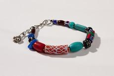 Glass bead bracelet "Maiduguri with clasp" via PEARLS OF AFRICA