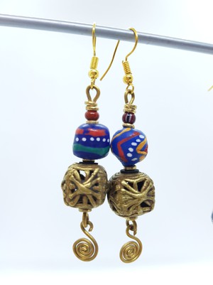 Noble pearl earrings made of glass, stone, brass "Happy Marrakech" from PEARLS OF AFRICA