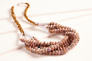 Stylish pearl necklace with paper pearls "Little Sister Act" from PEARLS OF AFRICA