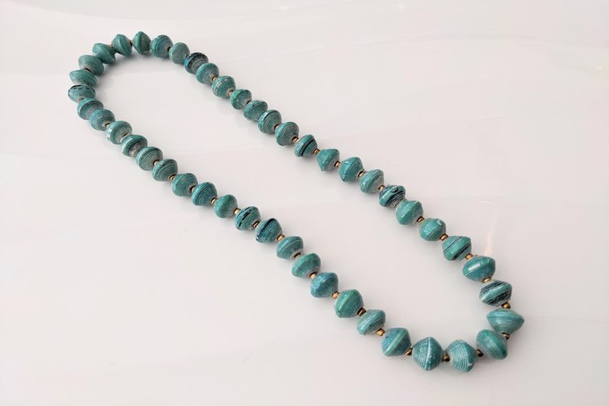 Short necklace with paper beads "Banda" - Also suitable for children from PEARLS OF AFRICA