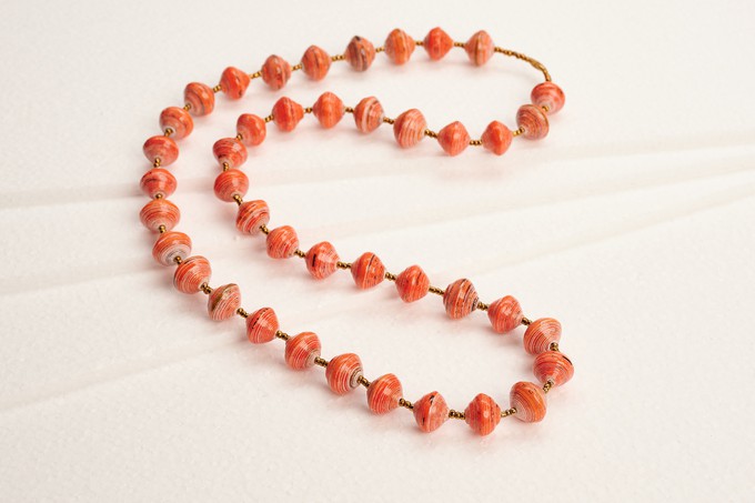 Long necklace with paper beads "Acholi Coco" from PEARLS OF AFRICA