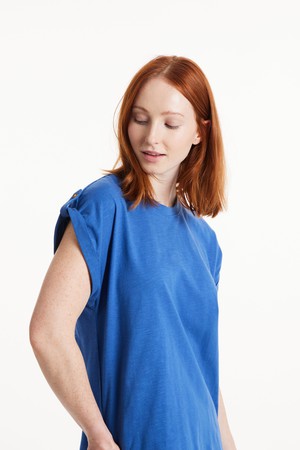 Jayne Slub Tee in Blue from People Tree