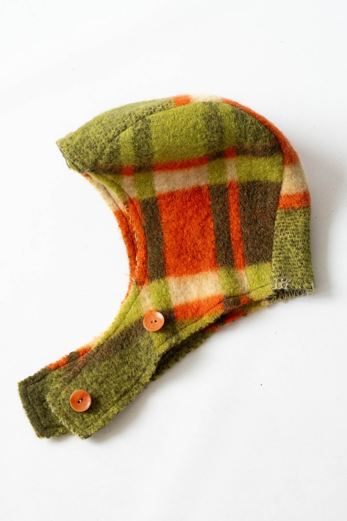 Checked Balaclava | green cream and orange from Pepavana