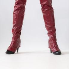 Over-the-knee Fake leather gaiters Red | Size S via Pepavana