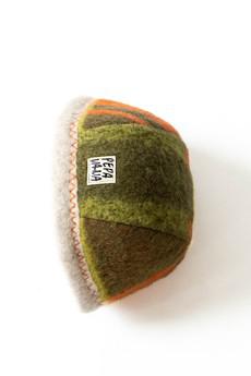 Checkered Dock Worker Beanie | green cream and orange via Pepavana