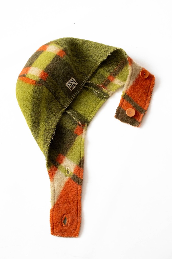 Checked Balaclava | green cream and orange from Pepavana