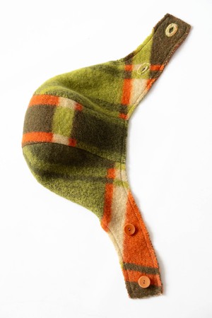 Checked Balaclava | green cream and orange from Pepavana