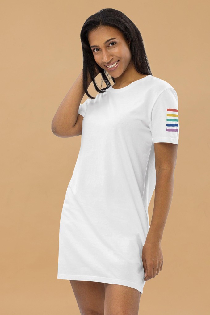 Rainbow Sleeve T-Shirt Dress from Pitod