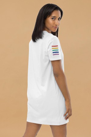 Rainbow Sleeve T-Shirt Dress from Pitod