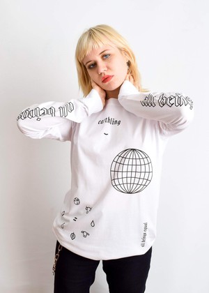 Earthling Long Sleeve - White from Plant Faced Clothing