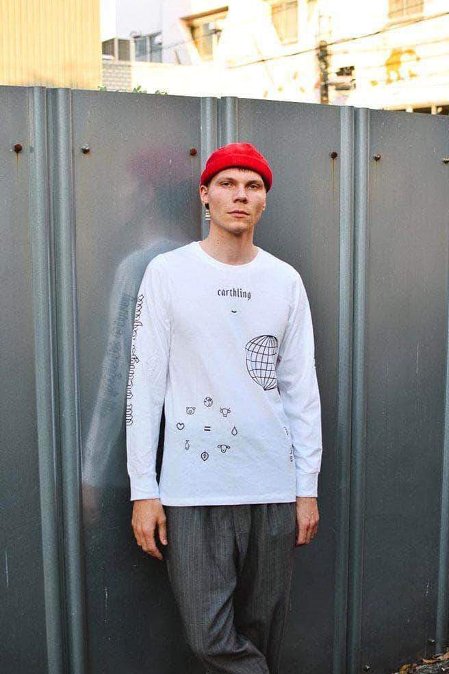 Earthling Long Sleeve - White from Plant Faced Clothing