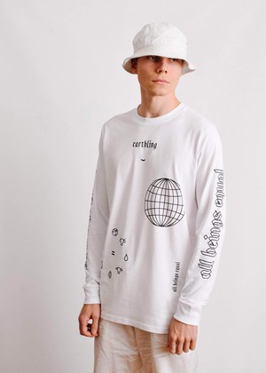 Earthling Long Sleeve - White from Plant Faced Clothing