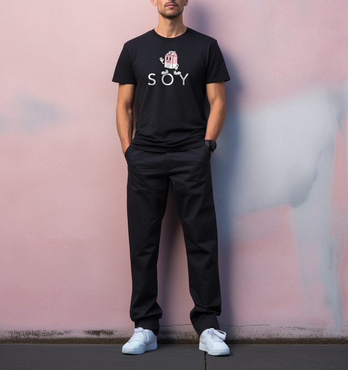 SOY Cartoon Tee - Black T-Shirt from Plant Faced Clothing