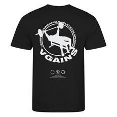 VGAINS Emblem Recycled Cool Training Tee Mens - Black via Plant Faced Clothing