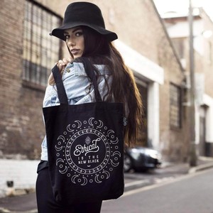 Ethical Is The New Black - Premium 100% Organic Cotton Tote - Metallic Silver from Plant Faced Clothing