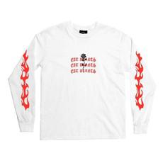 Eat Plants Goth Flames - Long Sleeve - White via Plant Faced Clothing