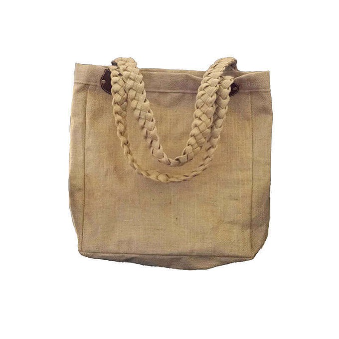 Jute Bag Maroon Purple - Natural Jute - Handmade and Fairtrade from Quetzal Artisan