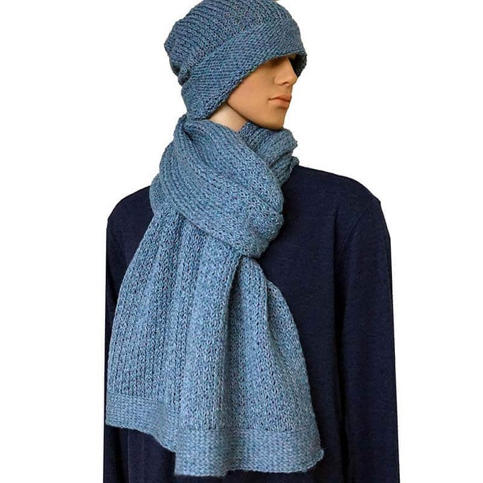 Scarf and Hat Sea Foam - For Men - Stylish and Warm from Quetzal Artisan