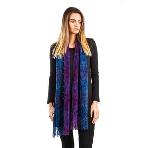 Bamboo Scarf Blue Purple - Hand-dyed - Beautiful & Fairtrade from Quetzal Artisan