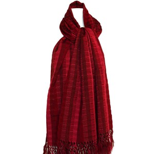 Scarf Red with Fringes - Handmade - Beautiful and Fairtrade from Quetzal Artisan