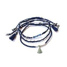 Bracelet Navy Blue - 3 strands - Handmade - Beautiful & Fair via Quetzal Artisan