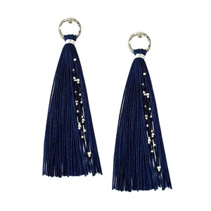 Tassel Earrings Navy Blue - Handmade - Beautiful & Fairtrade from Quetzal Artisan