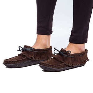 Suede Moccasins Brown - Outdoors - Traditional Women Shoes from Quetzal Artisan