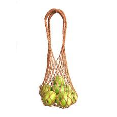 Net Bag Peach - Macrame Bag Natural Dyed - Ecofriendly & Fair via Quetzal Artisan