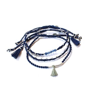 Bracelet Navy Blue - 3 strands - Handmade - Beautiful & Fair from Quetzal Artisan