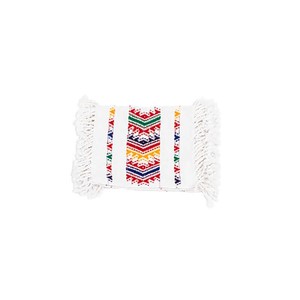 White Multicolor Coasters- Set of 6 - Cotton - Fairtrade from Quetzal Artisan