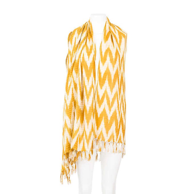 Shawl Golden Yellow Waves - Stylish, Ecofriendly & Fairtrade from Quetzal Artisan