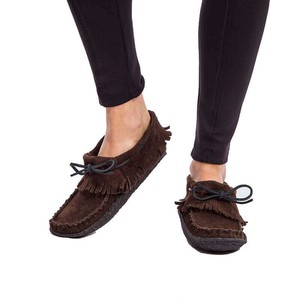 Suede Moccasins Brown - Outdoors - Traditional Women Shoes from Quetzal Artisan