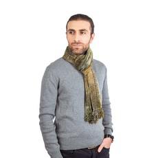 Men Scarf Green Olive - Organic Bamboo Chenille - Fairtrade via Quetzal Artisan