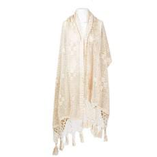 Shawl Ecru - Natural Cotton - Sustainable and Fairtrade via Quetzal Artisan